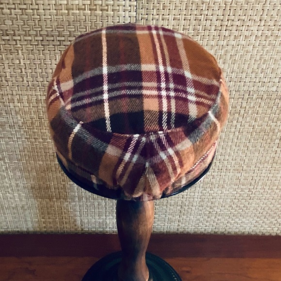 🌟HP🌟NWOT Brown Plaid Newsboy Cap by D&Y OSFM - Picture 7 of 10